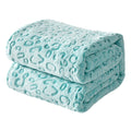 Fy Fiber House Flannel Fleece Throw Microfiber Blanket With 3D Cheetah Print, 90''X90'', Lake Blue