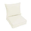 Sorra Home Sunbrella Canvas Natural Outdoor Seat Cushion And Back Pillow Set, 25 In X 25 In X 5