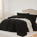 Quataly Full Comforter Sets Black,3Pcs Soft Lightweight Breathable Bedding Comforter Sets For All Season, Full Size(82''  86'' C