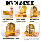 Seahuistar Ramadan Calendar Countdown Advent Calendars, 30 Days Til Eid, Acrylic Lantern Eid Mubarak Ornament Table Decor For Ei