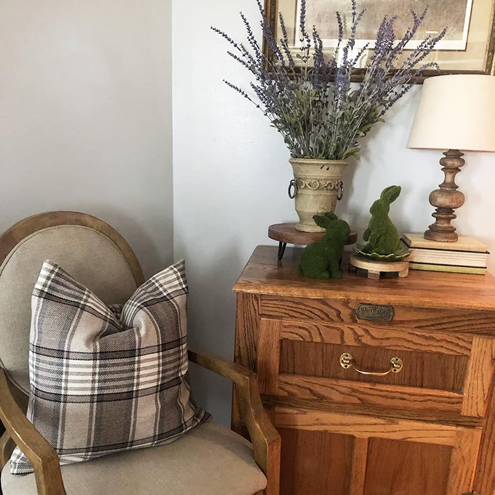 Carrie Home 26 X 26 European Pillow Covers Set Of 2 Brown Tartan Euro Pillow Covers 26X26 Farmhouse Decorative Throw Pillow Cove