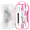 Unjoo Math Geometry Kit Sets 10 Piece Student Supplies With Shatterproof Storage Box,Includes Rulers,Protractor,Compass,Eraser,P