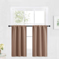 RYB HOME Blackout Small Window Curtains for Kitchen, 2 Panels Solid Kitchen Curtains Privacy Half Window Treatment for Closet Ba