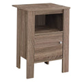 Monarch Specialties ACCENT TABLE-DARK TAUPE NIGHT STAND WITH STORAGE, 17.25 L x 14 D x 24.25 H