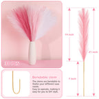 Septcat 30 Pcs Pampas Grass Pink White Decor 21.7'' Fluffy Faux Short Pampas Grass Artificial Small Pompas Grass Flower Vase Fil
