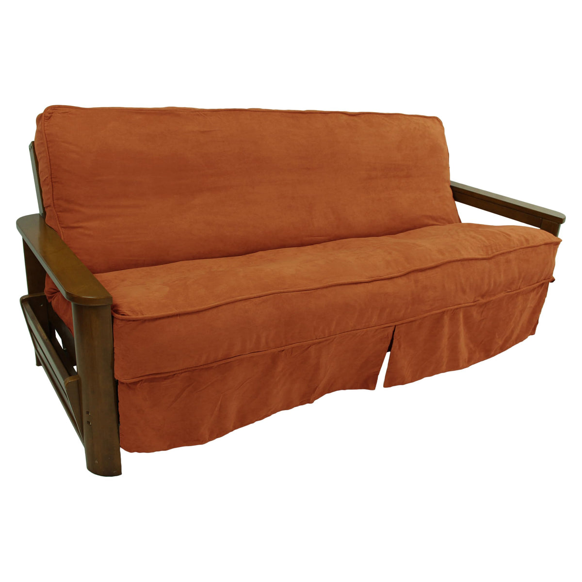 Blazing Needles Solid Microsuede Double Corded 8 Inch  To 9 Inch  Futon Slipcover, Full, Spice