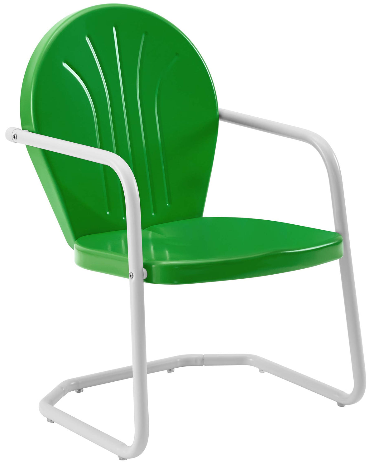 Crosley Furniture Griffith Outdoor Chair, Retro Metal Patio Chairs for Dining, Porch, Deck, Balcony, Grasshopper Green