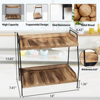 Quallon Coffee Bar Accessories And Organizer, Coffee Station Organizer 2 Tier Bathroom Counter Organizer, Wood Coffee Tray, Bath