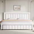 HOMBCK King Size Bed Frame with Diamond Headboard and Footboard, Velvet Upholstered Bed Frame with Vertical Channel Tufted Desig