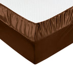 Treely 6 Piece Satin Sheets Queen Size Silky Smooth Brown Satin Sheet Set With Deep Pocket, Satin Fitted Sheet, Flat Sheet, 4 Sa
