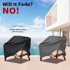 Kylinlucky Patio Furniture Chair Covers Waterproof 35W X 38D X31H Inches 2 Pack, Lawn Outdoor Chair Covers Black