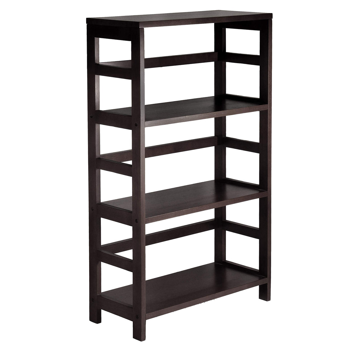 Winsome Torino 4-PC Set Shelf w/Black Fabric Baskets Storage and Organization, Espresso/Chocolate