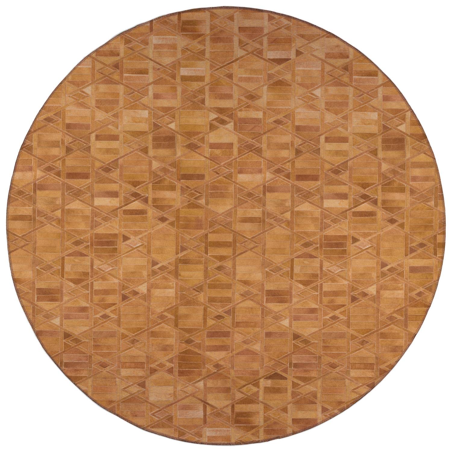 Dalyn Rugs Stetson Patchwork Faux Cowhide Ss4 Spice 6' X 6'