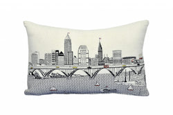 HomeRoots Cream 24' White Cleveland Daylight Skyline Lumbar Decorative Pillow