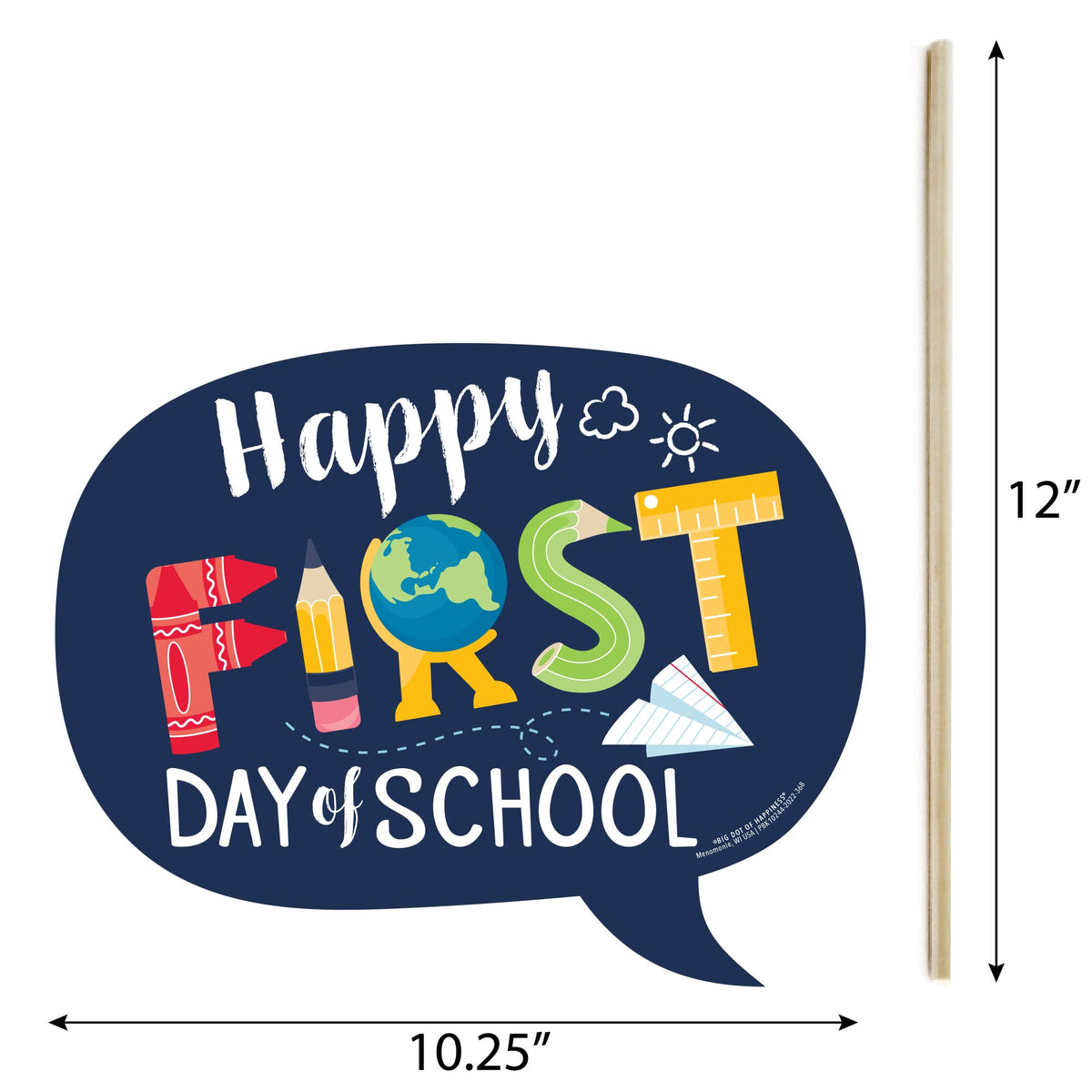 Big Dot Of Happiness Funny First Day Of School - Back To School Classroom Decorations Photo Booth Props Kit - 10 Piece