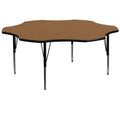 Flash Furniture Wren 60'' Flower Oak Thermal Laminate Activity Table - Height Adjustable Short Legs