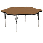 Flash Furniture Wren 60'' Flower Oak Thermal Laminate Activity Table - Height Adjustable Short Legs