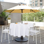Saraflora Outdoor And Indoor Tablecloth -60 Inch Round, White Wrinkle Free Washable Waterproof Table Cloth With Umbrella Hole And Zipper Round Table Cover For Spring/Summer/Patio/Picnic/Bbqs/Party