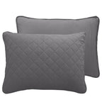 Easy-Going Twin Size Reversible Quilt Set With 1 Quilt And 1 Pillow Shams, Soft Bed Quilt Cover, Water Resistant Lightweight Microfiber Bedspread, Stain Resistant, Gray/Light Gray