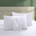 100% Egyptian Cotton Pillow Protectors Set of 4, 600 Thread Count Standard Size Bed Pillow Cases with Zipper, Cooling Pillow Cas