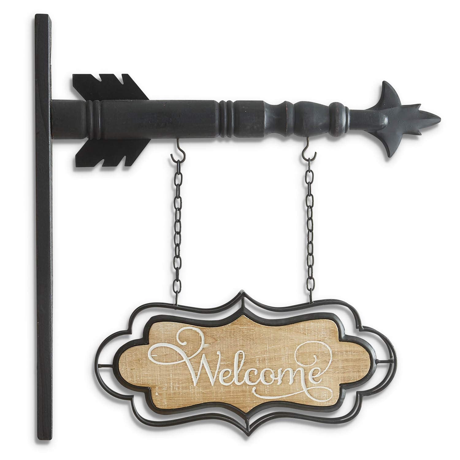 K&K Interiors 17066A 13 Inch Welcome Double Sided Arrow Replacement, Brown