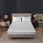 Homiest White Satin Fitted Sheet Twin Xl Size Fitted Bed Sheet, Deep Pocket Fitted Sheet Only, Luxury & Ultra Soft Bedding Fitted Sheet Single Bottom Bed Sheets Sold Separately