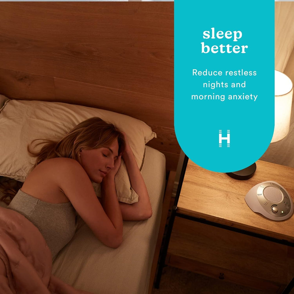 Homedics Soundsleep White Noise Sound Machine, Silver, Small Travel Sound Machine With 6 Relaxing Nature Sounds, Portable Sound Therapy For Home, Office, Nursery, Auto-Off Timer, By Homedics