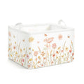 Clastyle Kid Storage Basket Boho Flower Foldable Toy Organizer Bin, 21L