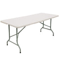 FORUP 6ft Table, Folding Utility Table, Fold-in-Half Portable Plastic Picnic Party Dining Camp Table (White)