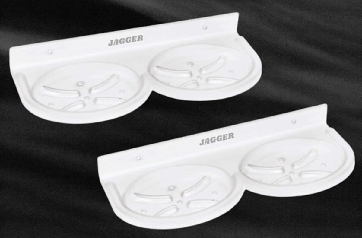 JAGGER JAG363 Wall Mounted Unbreakable Double Soap Dish, Material  ABS with Fittings [ Pack of 2 ] (ABS [ Round ], 2)