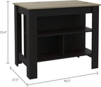Delos 40Kitchen Island Black-Light Oak