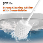 Jiga 3 Pack Toilet Brush And Holder Set, Toilet Bowl Brush With Caddy Bathroom Stiff Bristles Toilet Scrub Brush, White