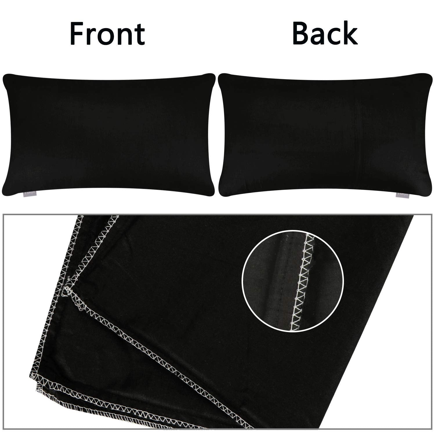 Thmyo 4-Pack 100% Cotton Lumbar Comfortable Solid Decorative Throw Pillow Case Rectangle Cushion Cover Sublimation Blank Pillow