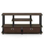 Furinno Jaya Large Stand For Up To 50-Inch Tv, Columbia Walnut/Black/Dark Brown