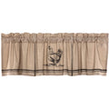 VHC Brands Sawyer Mill Charcoal Valance Curtain Farmhouse Country Chicken Cotton Gray and Tan for Kitchen Window 20x72