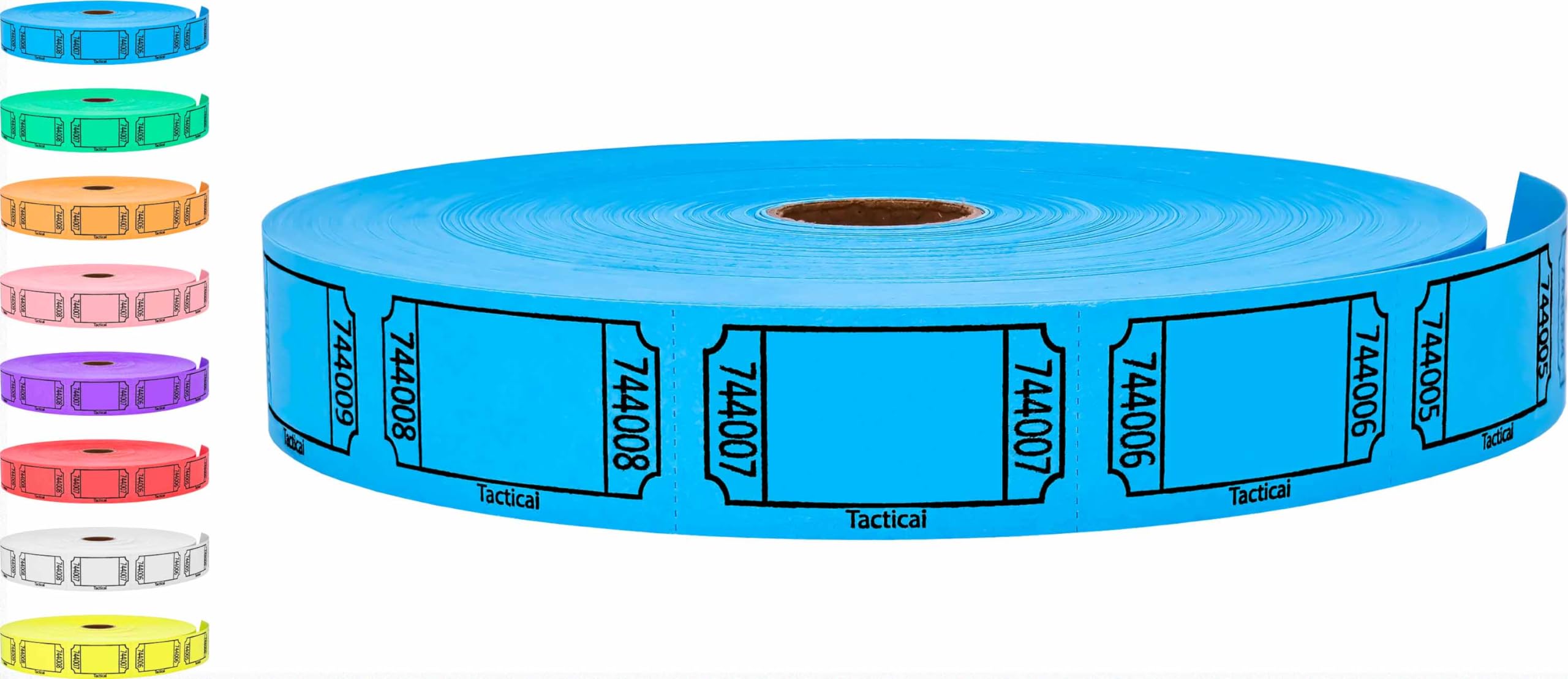 Tacticai 2000 Raffle Tickets, Blank, Blue (8 Color Selection), Single Roll, Ticket For Events, Entry, Class Reward, Fundraiser &
