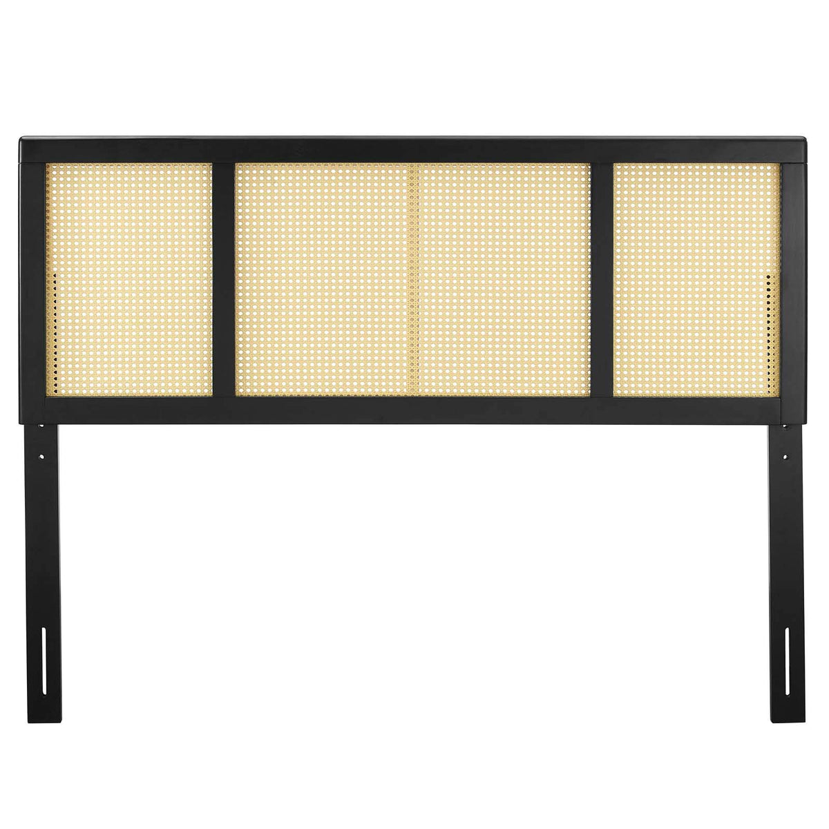 Modway Delmare Cane Woven Rattan King Headboard In Black