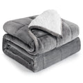 Cottonblue Sherpa Weighted Blanket 15 Lbs, Fleece Flannel Heavy Blanket Twin Size, Soft Cozy Fuzzy Weighted Blankets 48 X 72 Inc