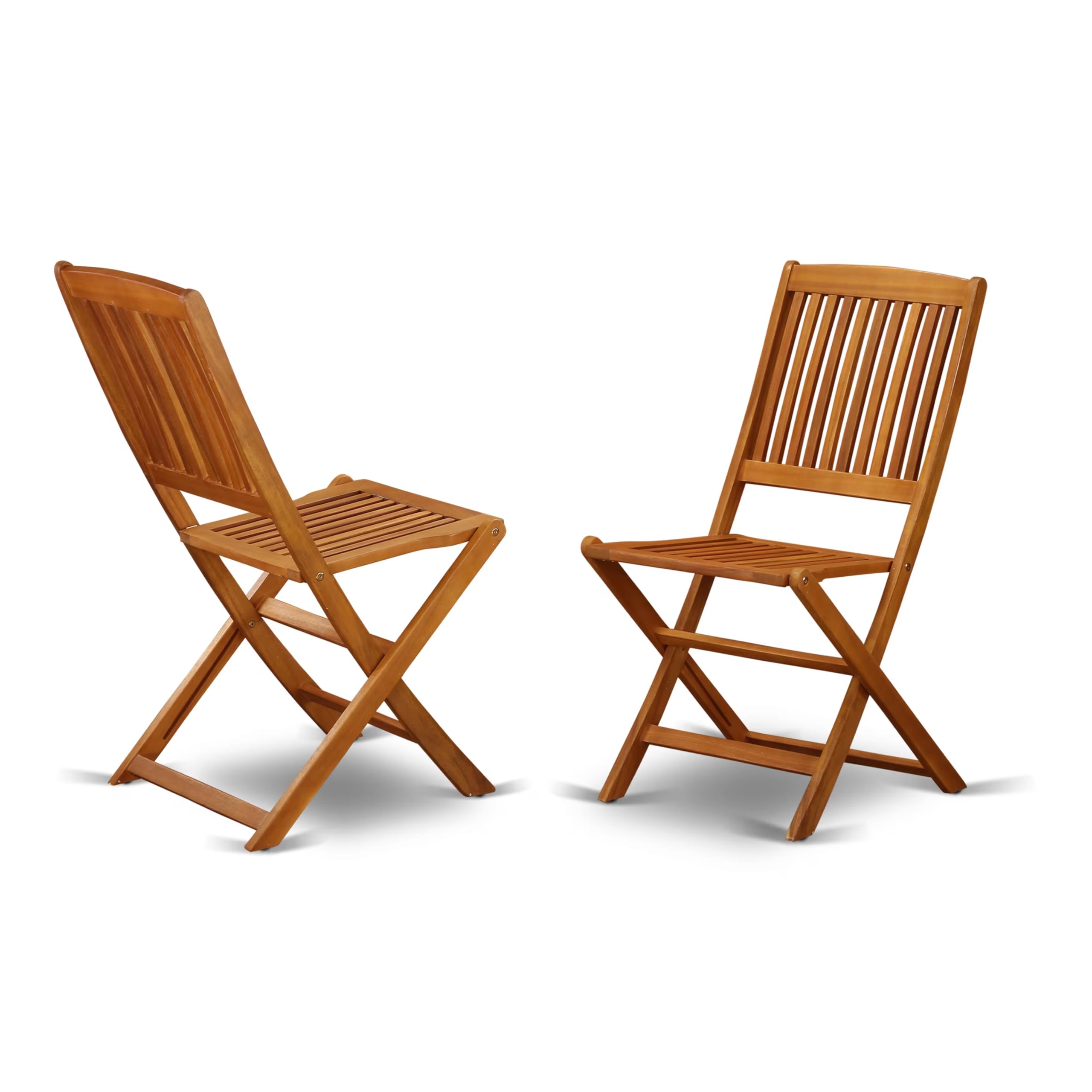 East West Furniture Decm5Cwna 5 Piece Outdoor Patio Dining Sets Includes A Rectangle Acacia Wood Table And 4 Folding Side Chairs, 40X72 Inch, Natural Oil