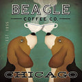Buyartforless Beagle Coffee Co Chicago by Ryan Fowler 12x12 Beatles Coffee Signs Dogs Hounds Animals Art Print Poster Vintage Ad