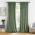 Miulee Velvet Curtains Sage Green Thermal Insulated Blackout Curtain Drapes For Bedroom Living Room Darkening 72 Inches Long Curtains Panels Rod Pocket Set Of 2