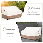 Solotoo Patio Furniture Covers Waterproof 3-Seater Sofa Cover,85 Inshes Outdoor Couch Cover,Patio Loveseat Cover (Beige)