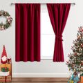 Jiuzhen Christmas Blackout Curtains For Bedroom - Thermal Insulated Room Darkening Rod Pocket Curtains For Living Room, Set Of 2