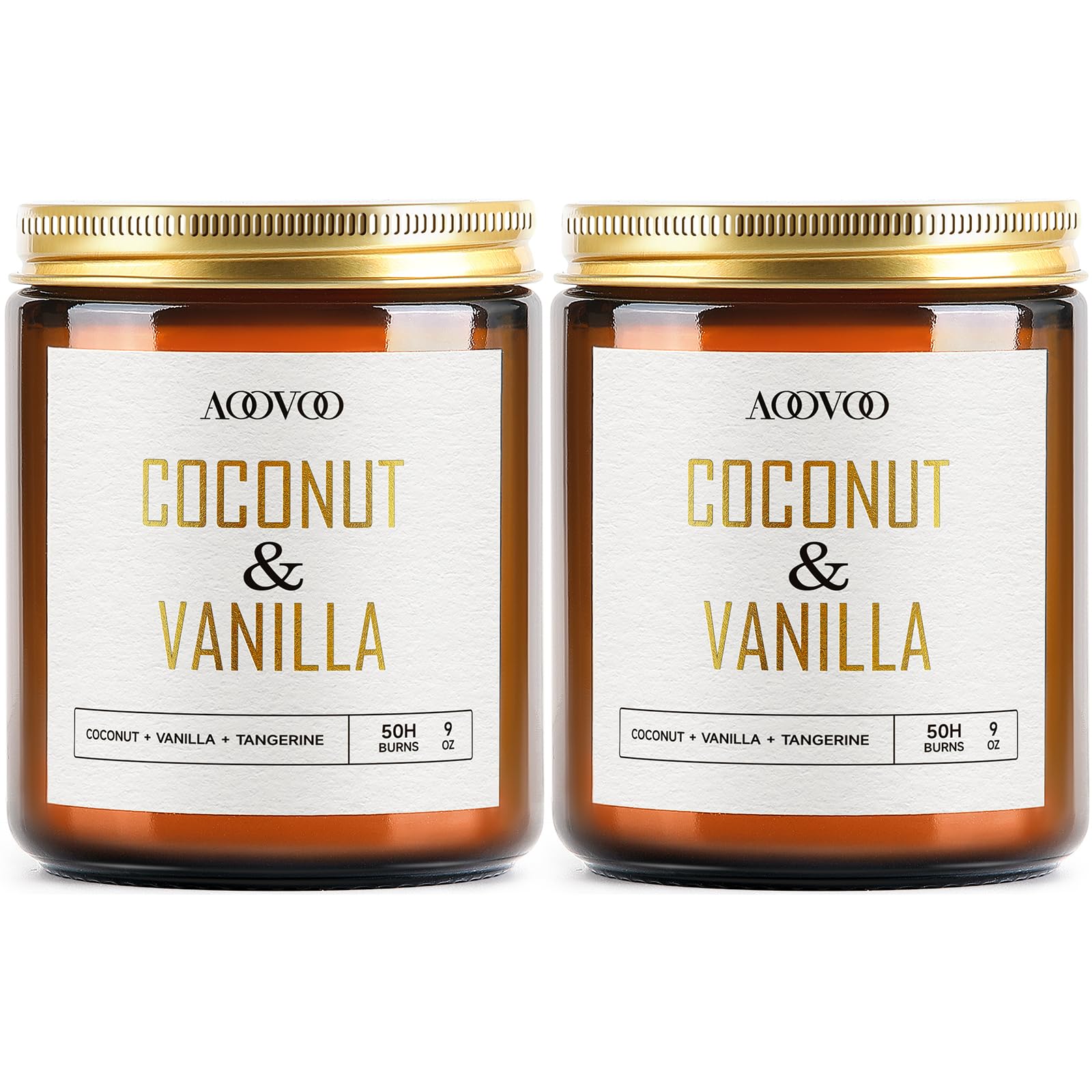 AOOVOO Coconut Vanilla Candles - 18 oz Scented Candles, Aromatherapy Candle, Soy Candle for Home Scented
