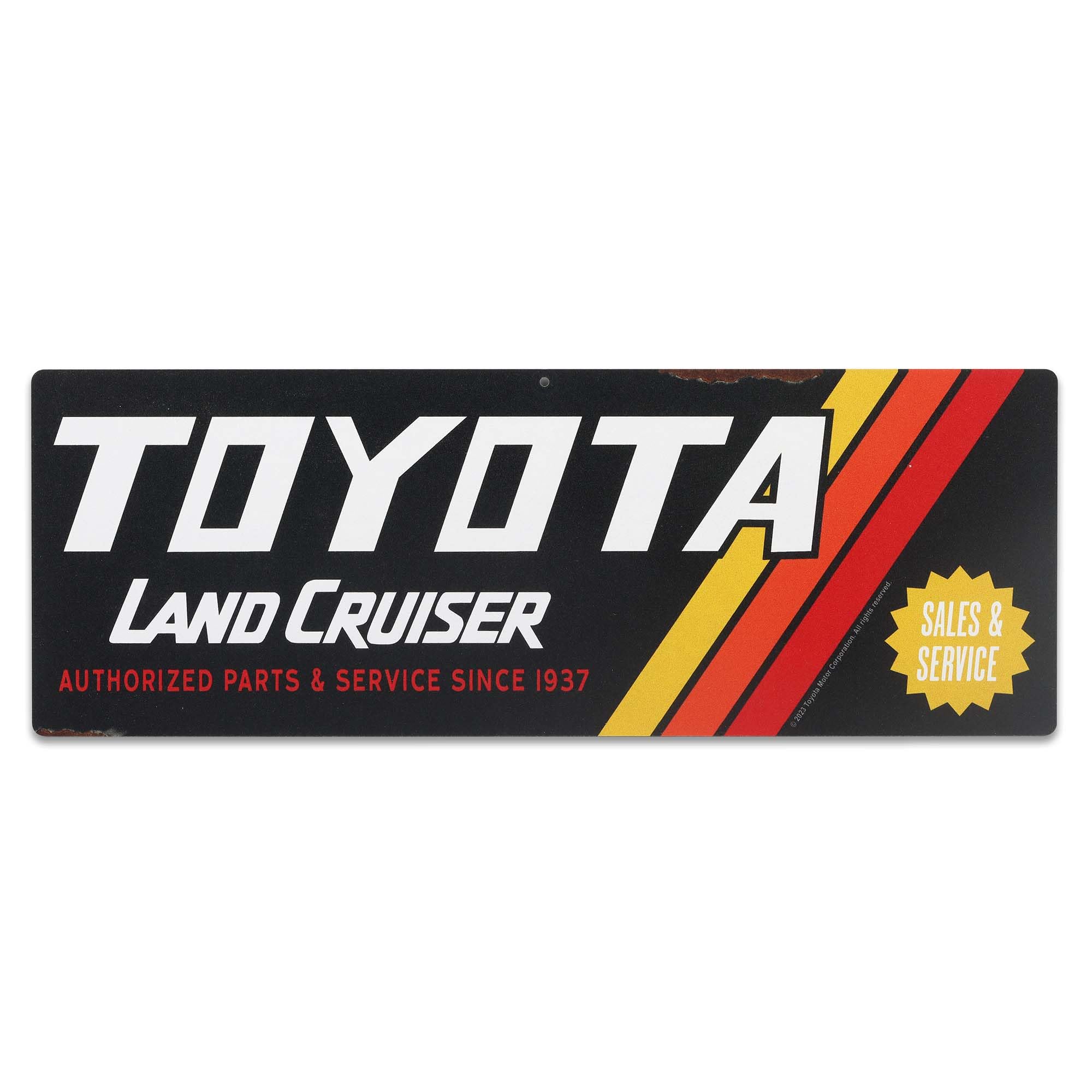 Open Road Brands Toyota Land Cruiser Sales & Service Retro Metal Sign for Garage, Shop, or Man Cave