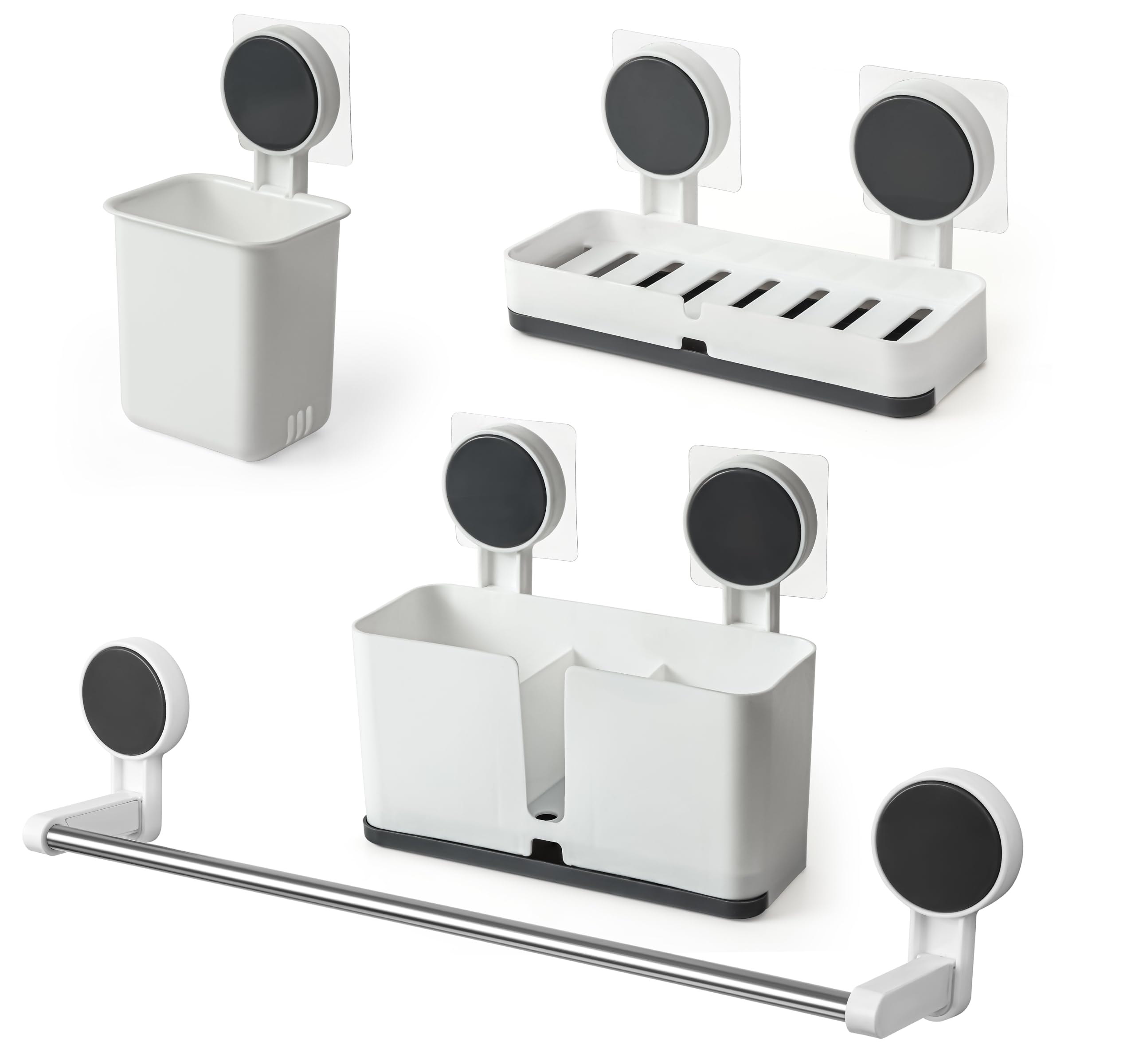 4In1 WallMounted Bathroom Organizer Set