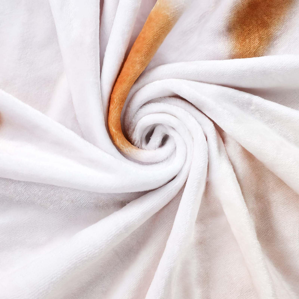 Excervent Realistic Gost Coffee Latte Throw Blanket, 290 Gsm Funny Round Realistic Food Blanket, Novelty Super Soft Flannel Blan