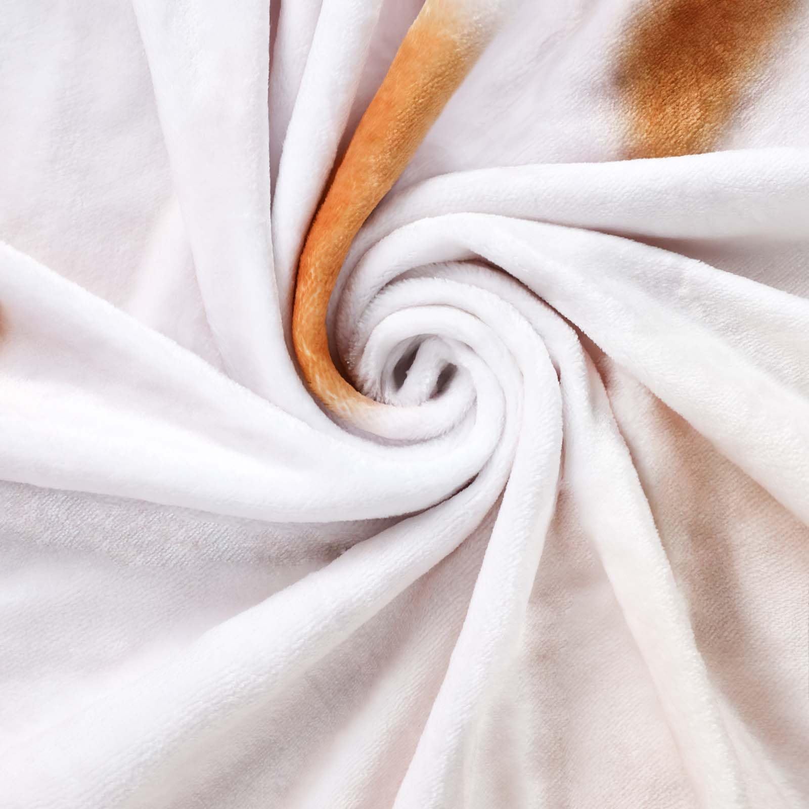 Excervent Realistic Gost Coffee Latte Throw Blanket, 290 Gsm Funny Round Realistic Food Blanket, Novelty Super Soft Flannel Blan