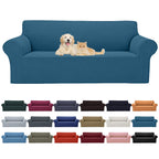 2025 New Stretch Oversized Sofa Slipcovers Couch Sofa Cover For 4 Seater Furniture Protector Covers With Elastic Bottom Jacquard Fabric Small Checks For Pets, Kids - Peacock Blue