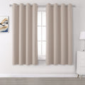 DUALIFE Light Brown Curtains for Bedroom Short Windows Solid Blackout Curtain Panels Thermal Insulated Grommet Top Room Darkenin